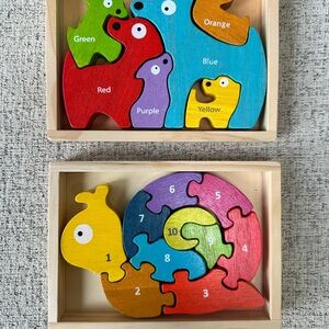 Colorful Wooden Animal Puzzle Set for Kids - Multi-Color